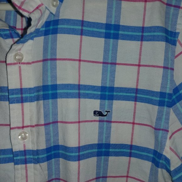 Vineyard Vines: Slim Fit Whale Shirt / Plaid Button Down Shirt - Mens Size Small - Picture 2 of 6